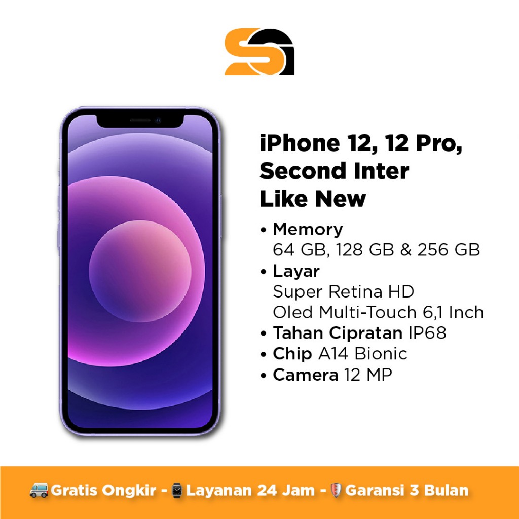 iPhone 12Pro Second Inter All Operator Sinyal Aman Garansi 3 Bulan