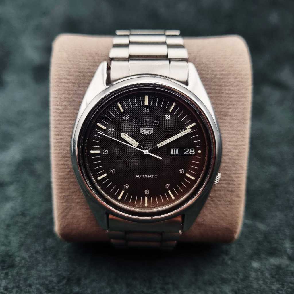 Seiko 5 Automatic 7009-3040 Waffle Textured Black Dial Jam Tangan Pria Original Ori Bekas