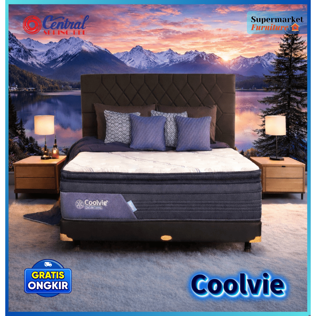 CENTRAL Coolvie Smart Kasur Spring Bed Sense Latex Cooling Firm 90x200 200x200 - Springbed Coolvie L