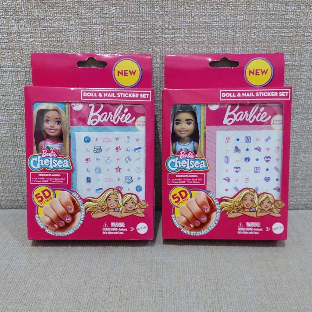 Barbie Chelsea & Set Sticker Kuku Mainan Anak