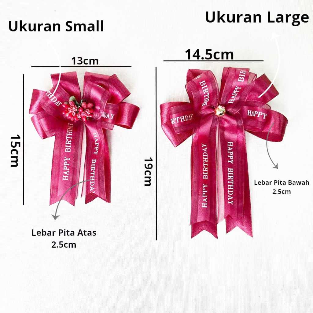 1 Pcs - Pita Happy Birthday | Pita Kado Siap Pakai | Pita Hampers | Pita Jadian Ulang Tahun