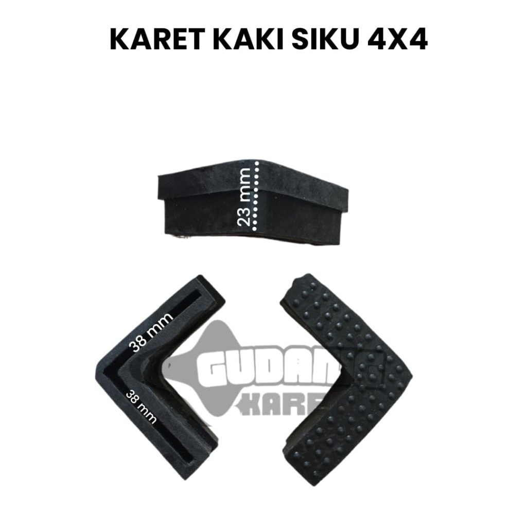 KARET KAKI RAK BESI SIKU 4X4 / KARET BESI SIKU / KARET PENGAMAN RAK SIKU