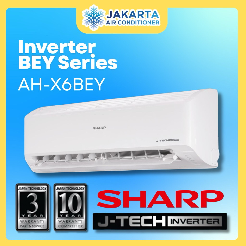 AC SHARP 1/2 PK INVERTER AHX-6BEY TERMASUK PEMASANGAN / UNIT SAJA Low Watt Inverter - Hemat Listrik