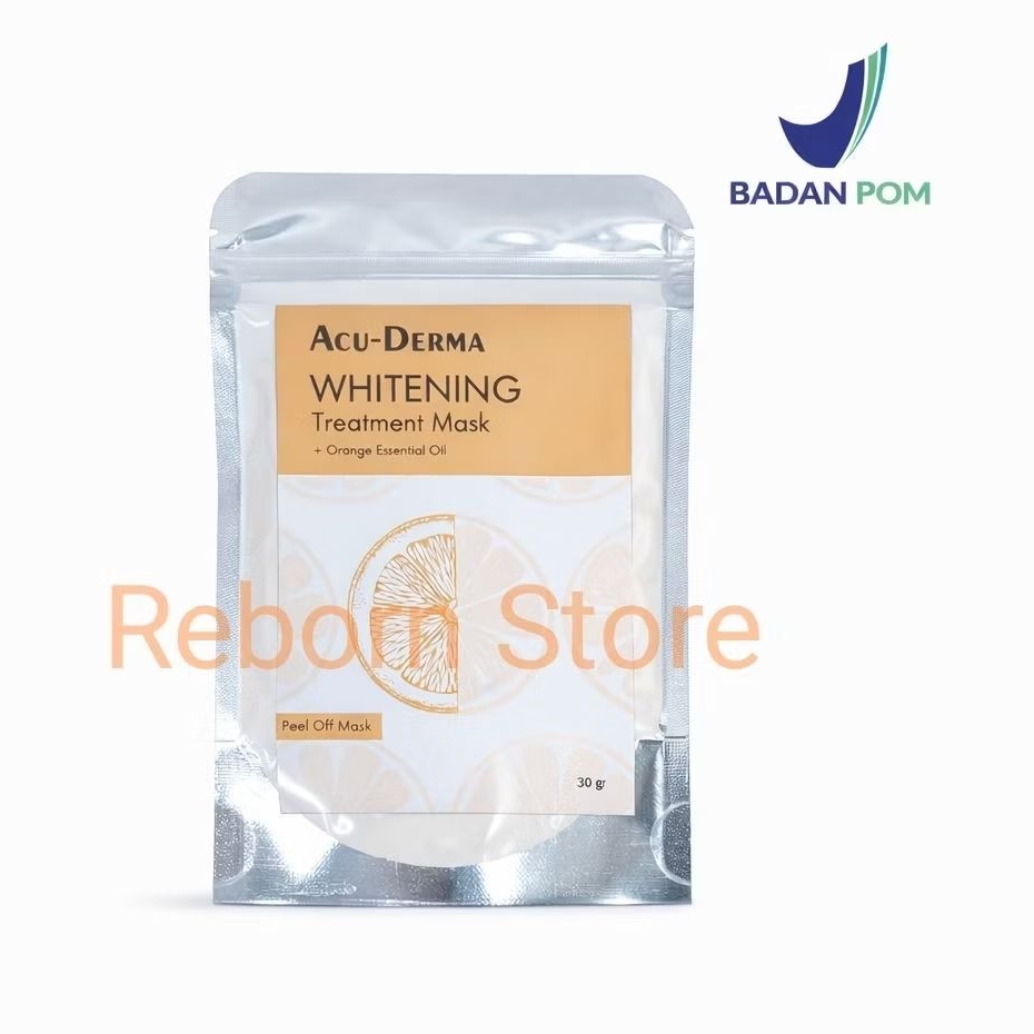Acu - Derma Whitening Treatment Mask + Orange Essential Oil 30g Peel Off Masker Pencerah Mencerahkan