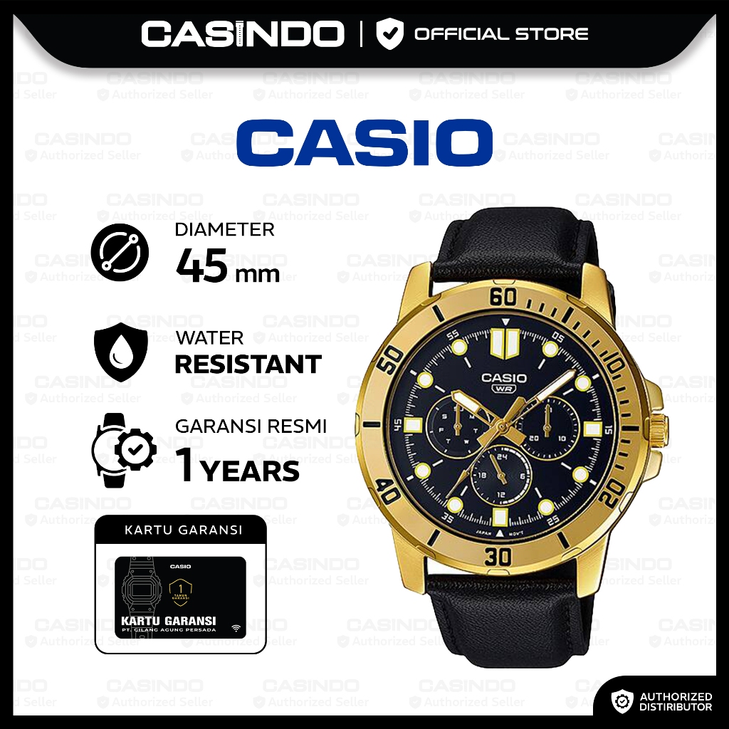 CASIO Jam Tangan Pria Analog MTP-VD300GL-1EUDF