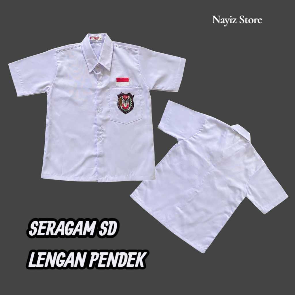 Seragam SD Putih Lengan Pendek Anak | Kemeja Sekolah SD | Adem & Nyaman | Ukuran Lengkap