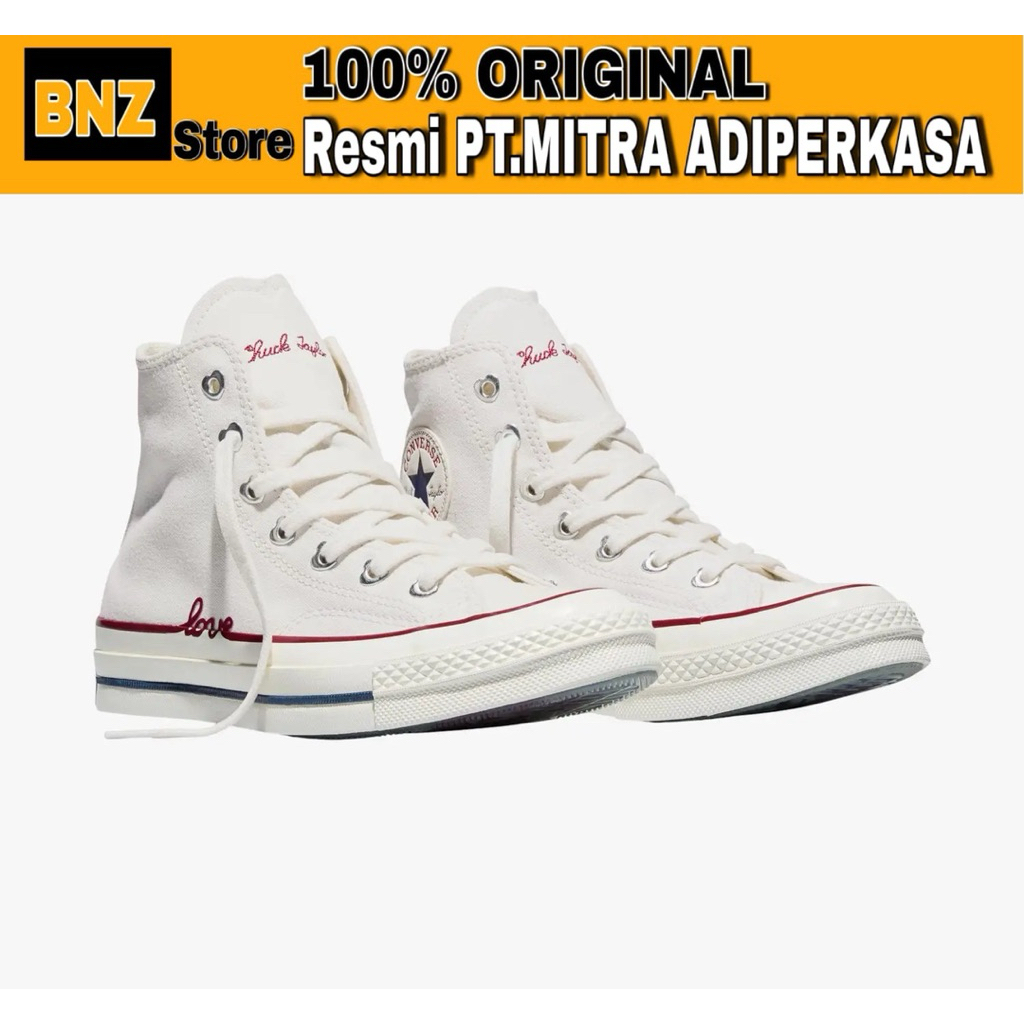 Sepatu Sneakers Wanita Converse Chuck 70s Hi Vintage White/Days Ahead/Egret