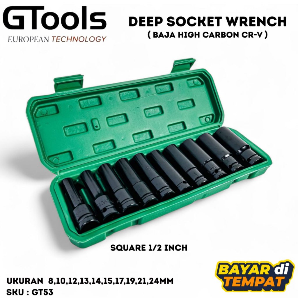 GTOOLS EROPA GT53 Mata Shock Baja Deep impact wrench 1/2inch 8mm sampai 24mm