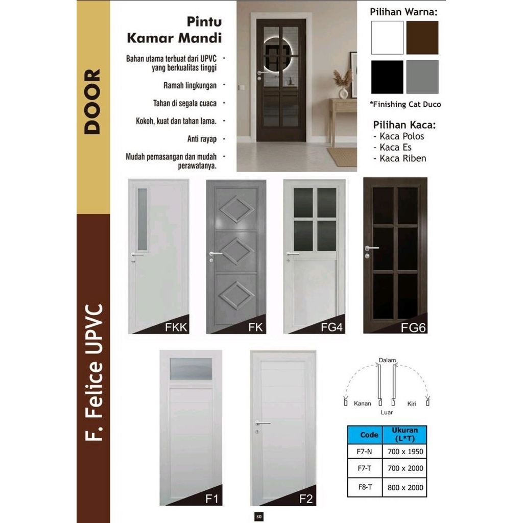 Pintu kamar mandi UPVC Splus / UPVC door S-plus