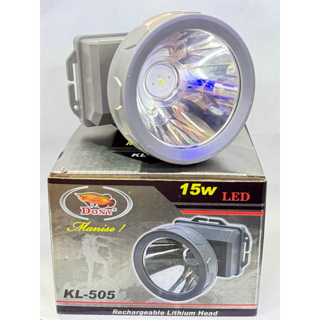 Senter Kepala Led Cas DONY KL-505 15w Original Manise Putih dan Kuning