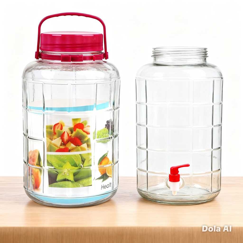Toples Kaca Fermentasi Manisan Asinan Buah Sayur Obat Herbal Kedap Udara 10 Liter Home Line