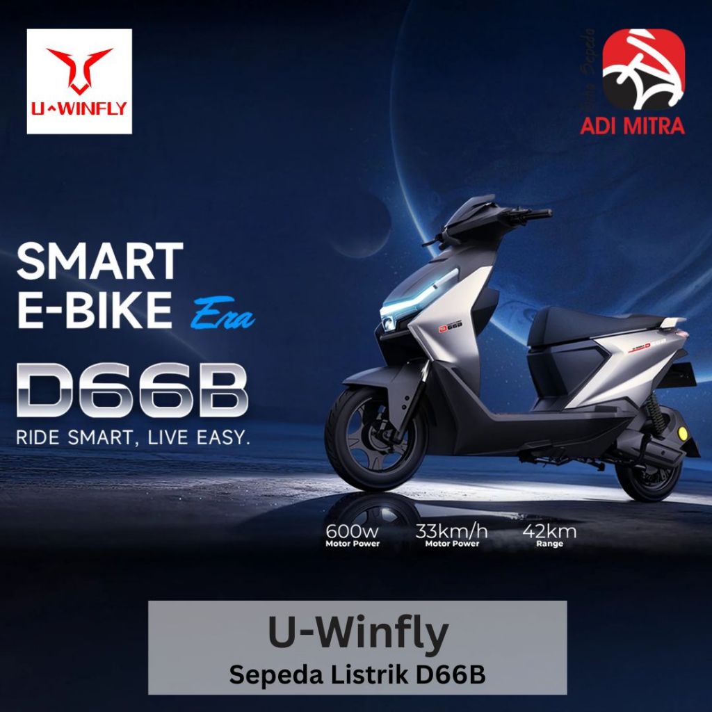 Sepeda Listrik UWINFLY D66B | Motor 600W | E-Bike Dewasa Anti Air | Selis | 42 Km | 48 V / 12 AH