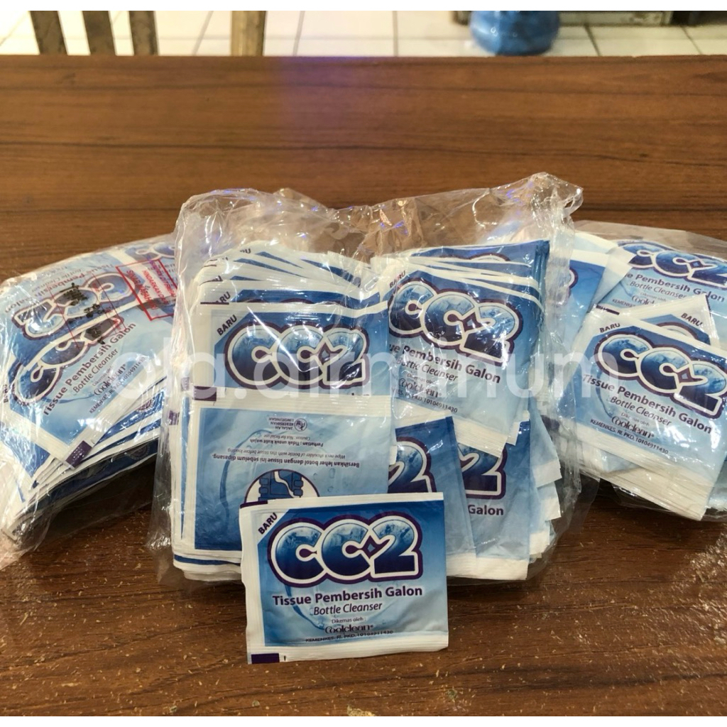 Tisu Galon/Air Merek CC2 Isi 100 pcs Tisu Pembersih Galon Air Isi Ulang