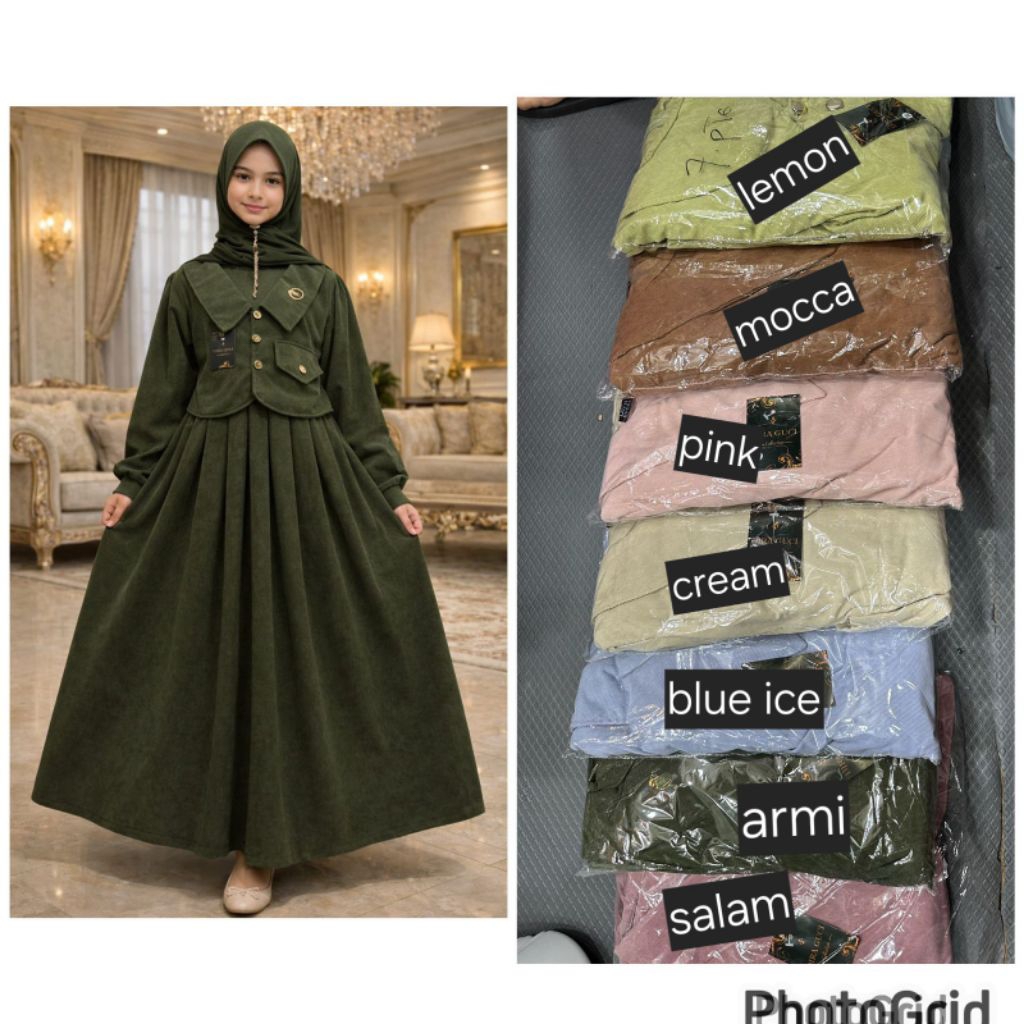 GAMIS ANAK PEREMPUAN , MODEL ROMPI , BAHAN KODORAI (USIA 11 TAHUN SAMPAI 13 TAHUN )