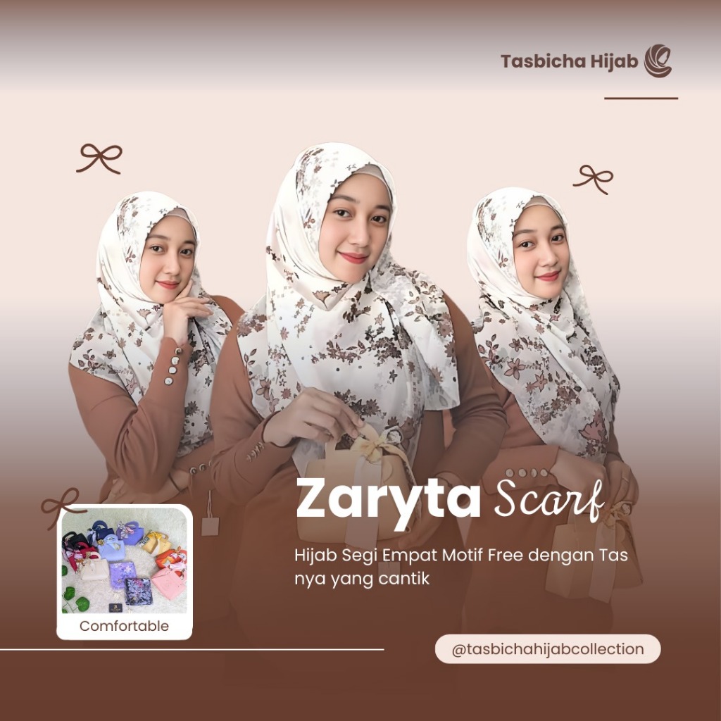Hijab segiempat motif Zaryta Scarf