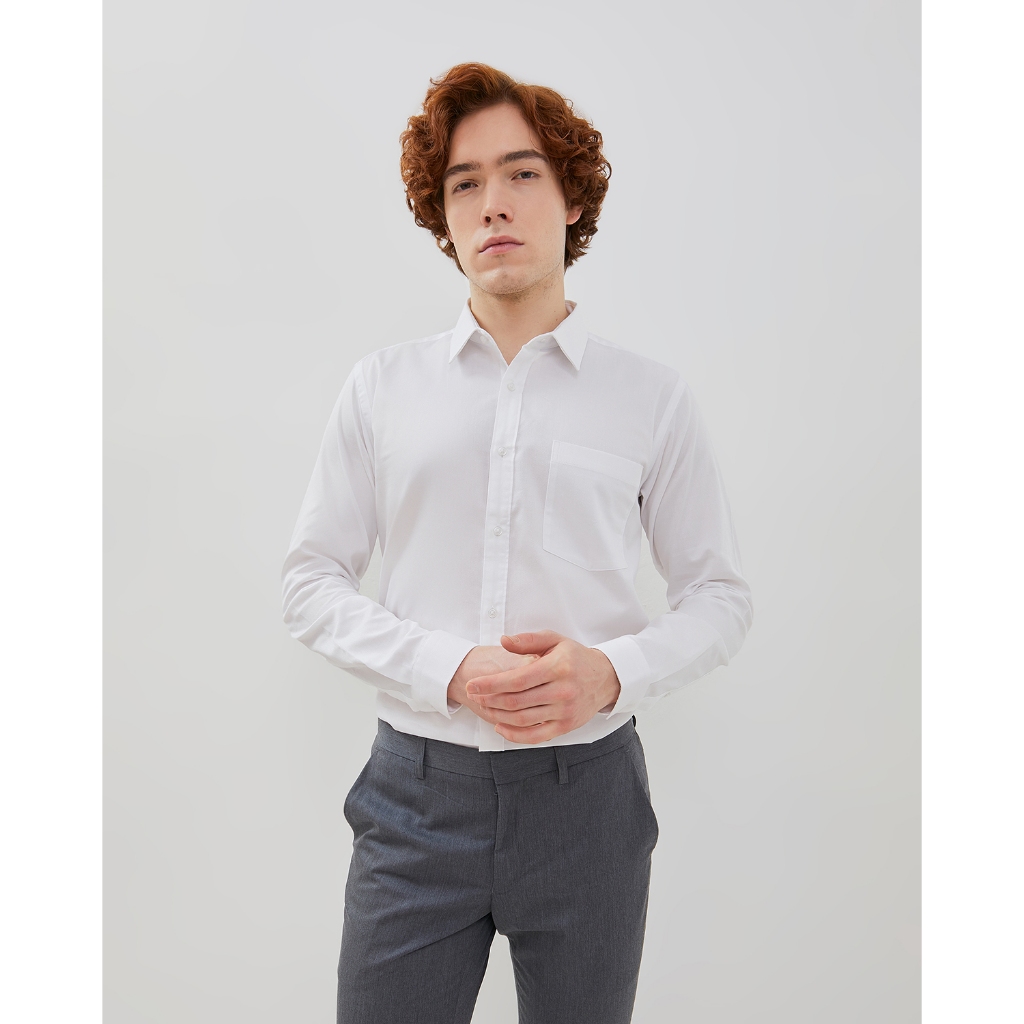 VALINO Kemeja Lengan Panjang Putih Pria - V-DLAE03-A1