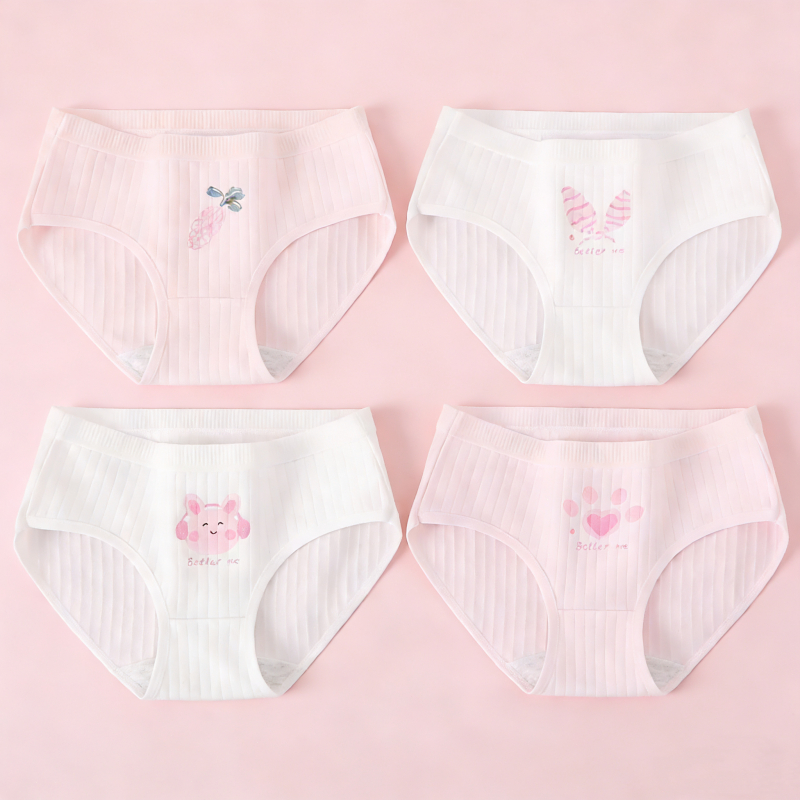 Dalam Wanita Remaja CD Cewek Motif Manis Dan Mulus Jepang panties Wanita 4PCS