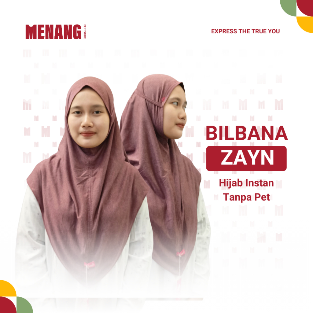MDSK | Bilbana ZAYN Jilbab Bergo Instan Tanpa Pet Tali Belakang Bahan Kaos Premium