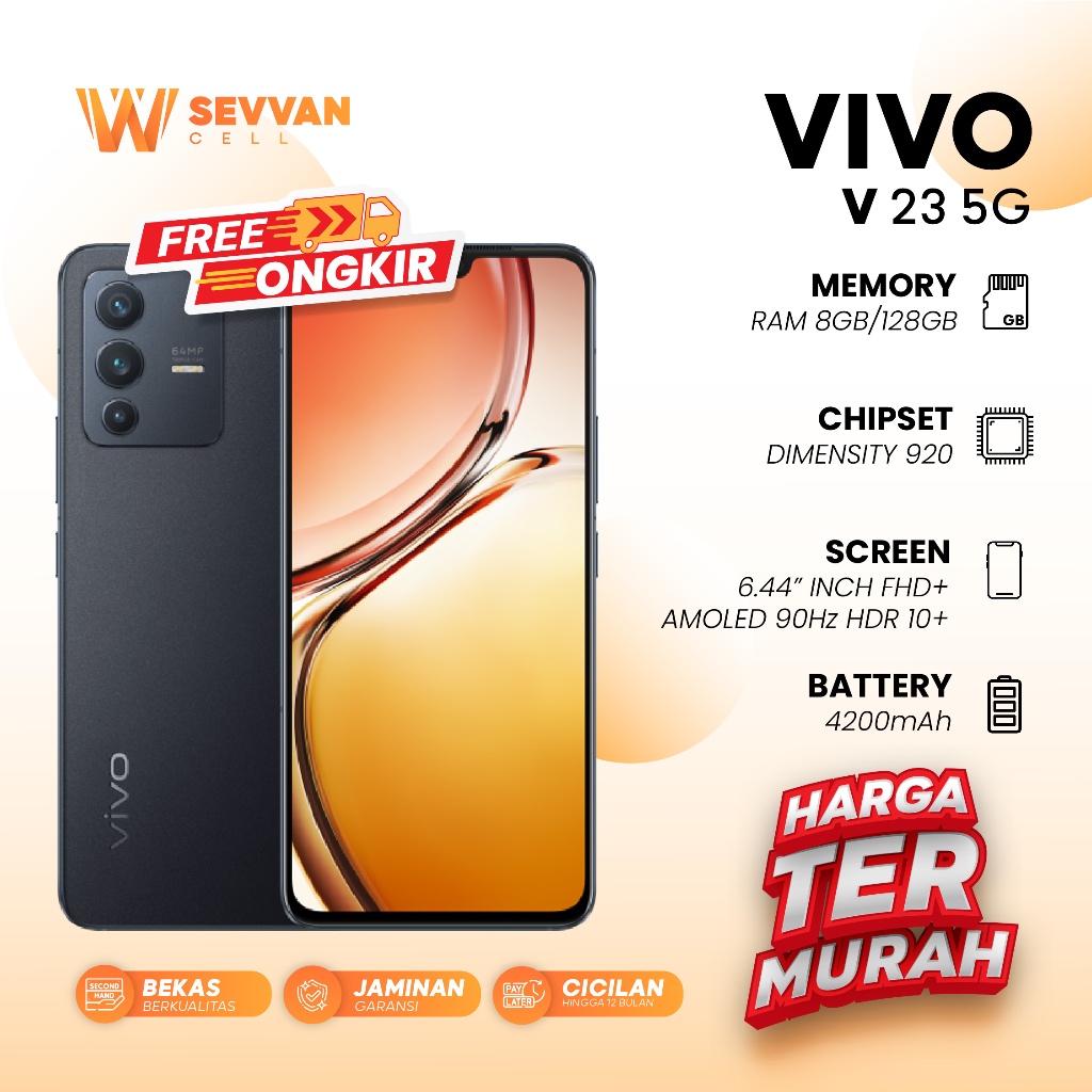 Handphone Vivo V23 5G Ram 8 128GB