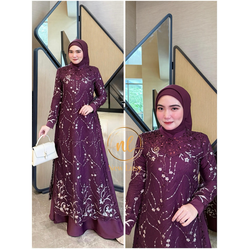 VANESHA DRESS BY NEW LUSY GAMIS LEBARAN GAMIS KEKINIAN GAMIS TERBARU COD NEW LUSY(SIAP KIRIM)