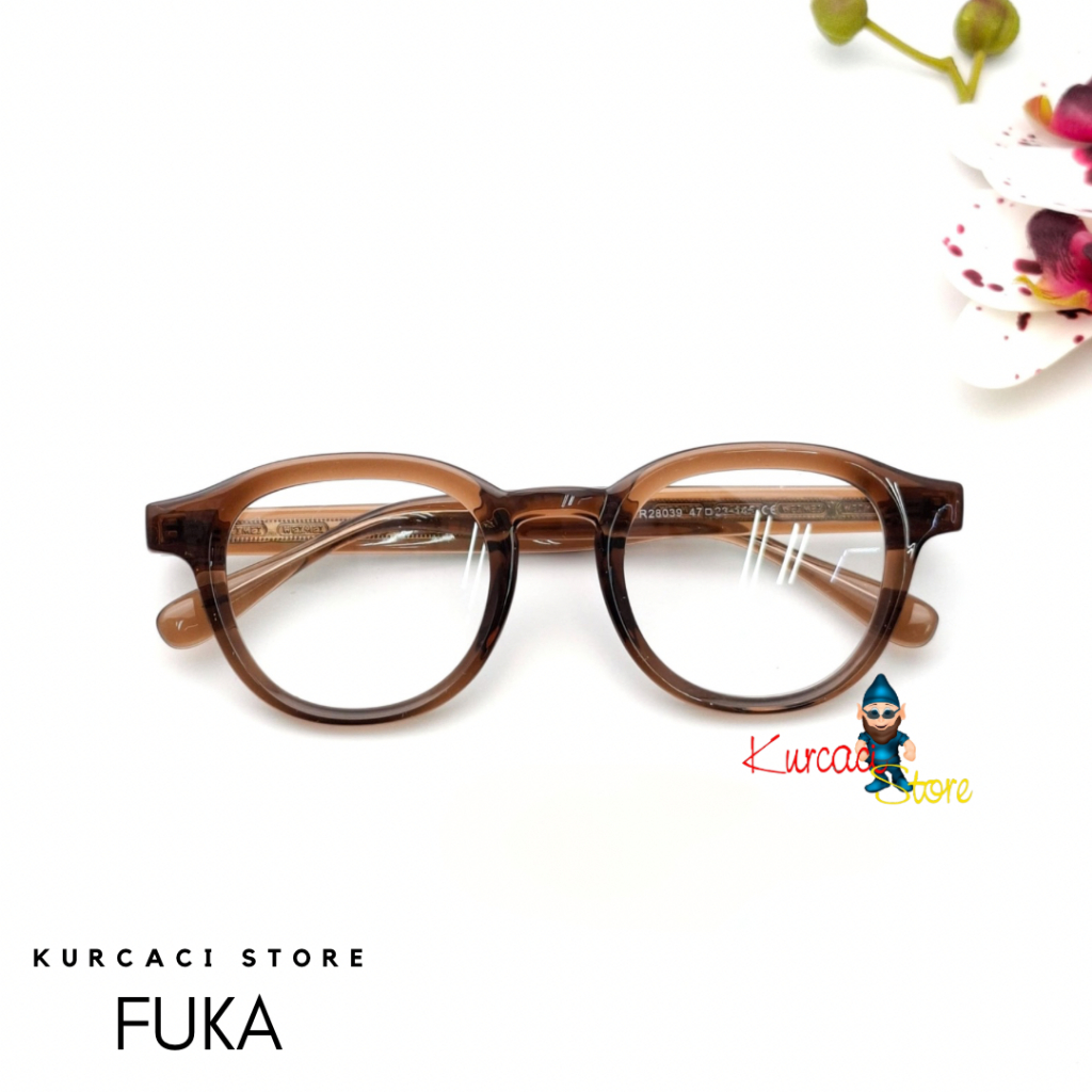 VJT, Kacamata Minus Bulat Kecil FUKA untuk pria wanita muka kecil bisa dipasang antiradiasi