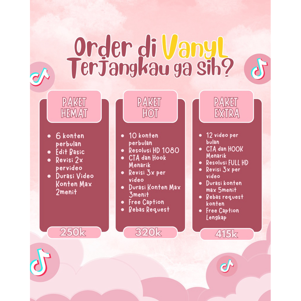 PAKET JASA EDIT VIDEO TIKTOK PER 1 BULAN