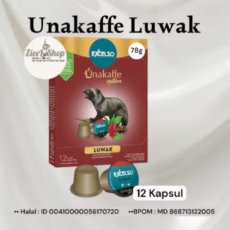 Coffee ground Capsule Excelso Unakaffe Luwak Toraja- Kopi kapsul Unakaffe Excelso Luwak