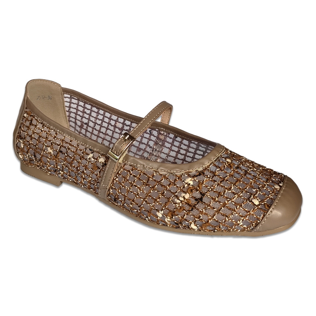 Symbolize Naomi Sepatu Flat Wanita Mary Jane - Coklat