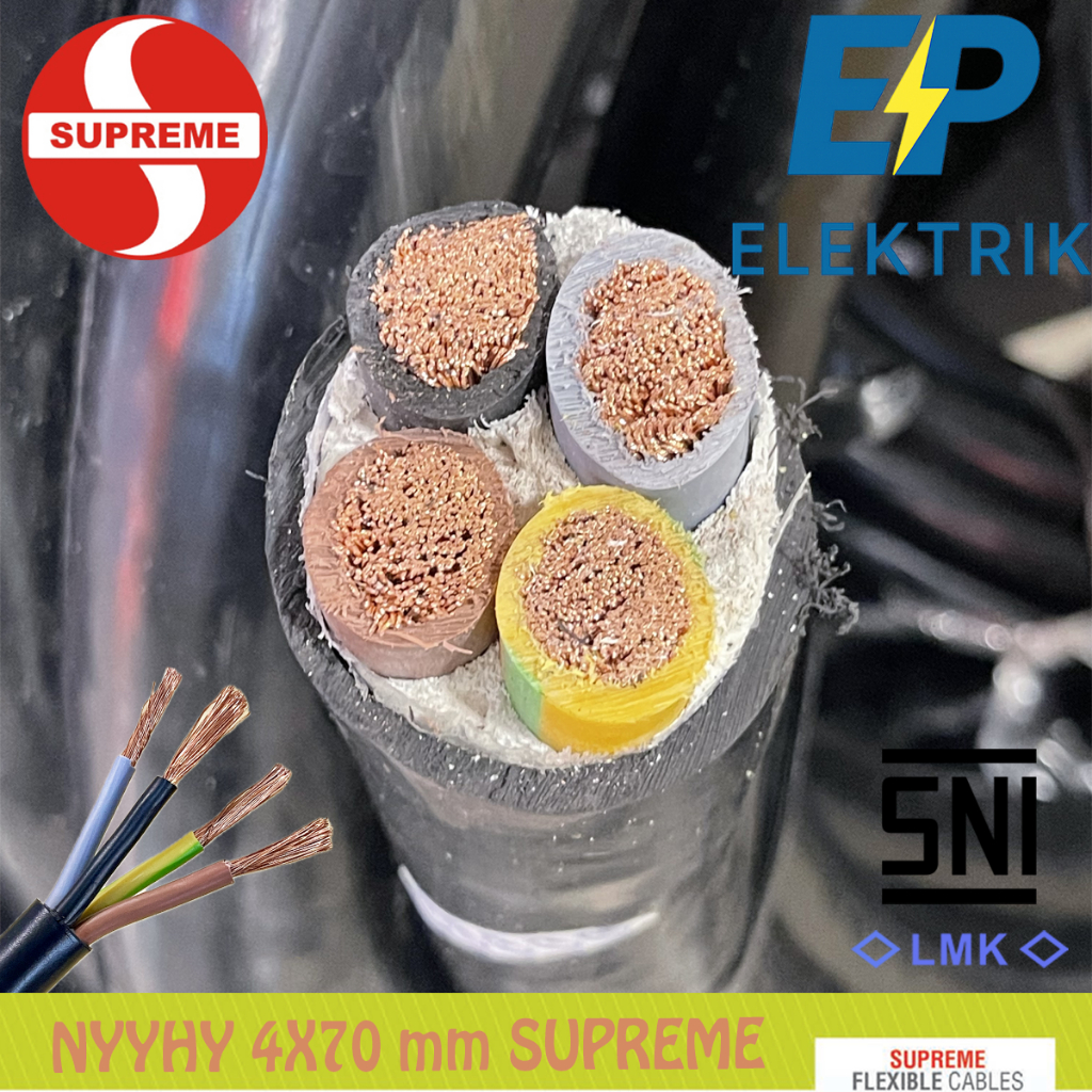 KABEL SUPREME SERABUT NYYHY 4X70 mm FLEXIBLE 450/750 Volt