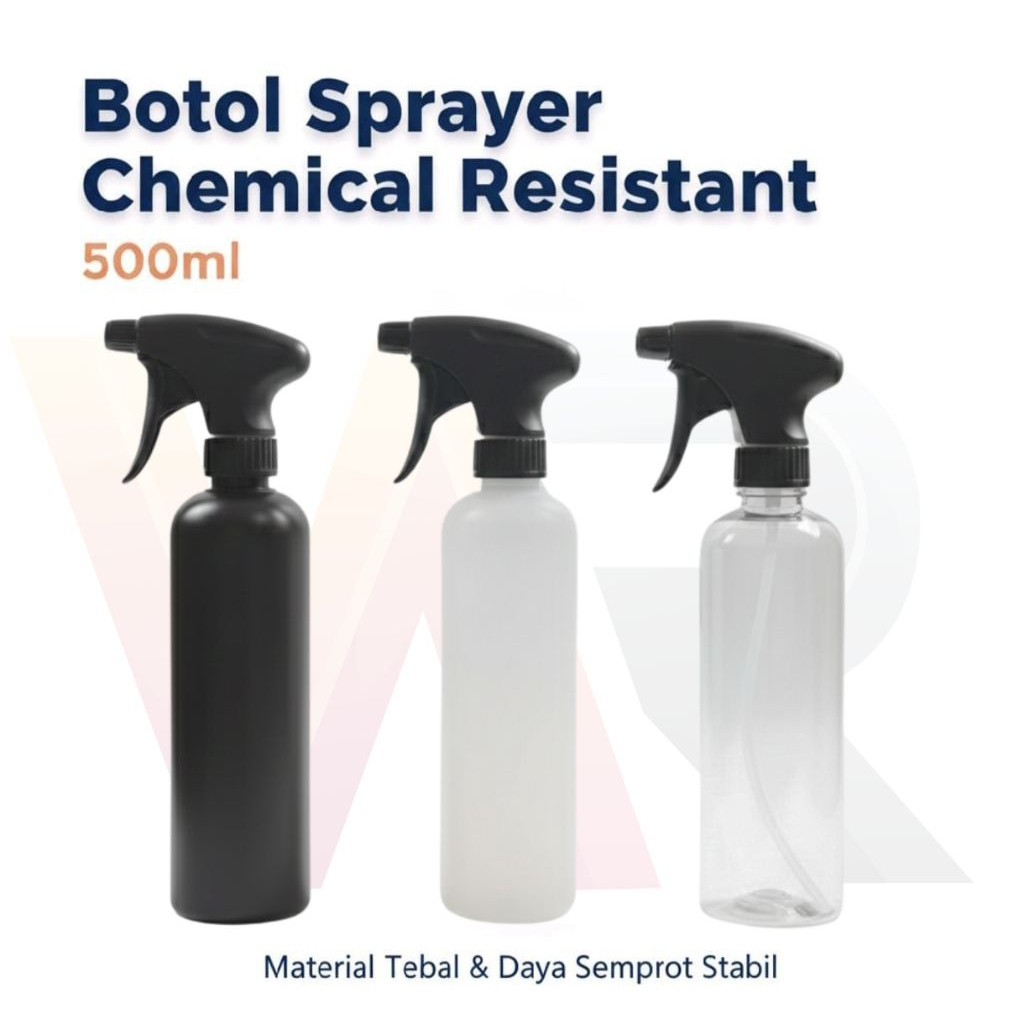 Botol Sprayer 500ml Chemical Resistant Tebal - Botol Semprot Tahan Kimia Premium