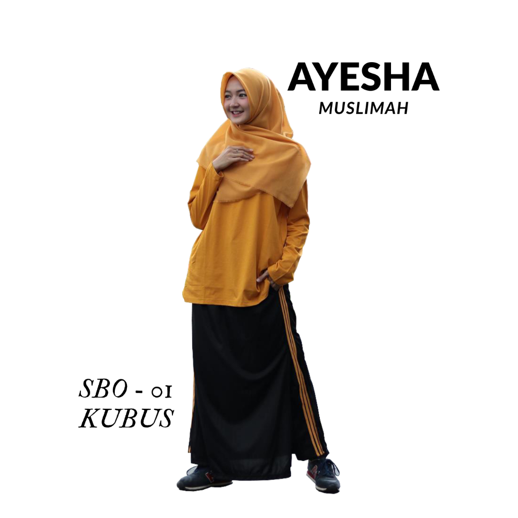 AYESHA SBO01 | Setelan Baju Olahraga | Rok Celana | Setelan Olahraga Polos Wanita Bahan Katun Combed