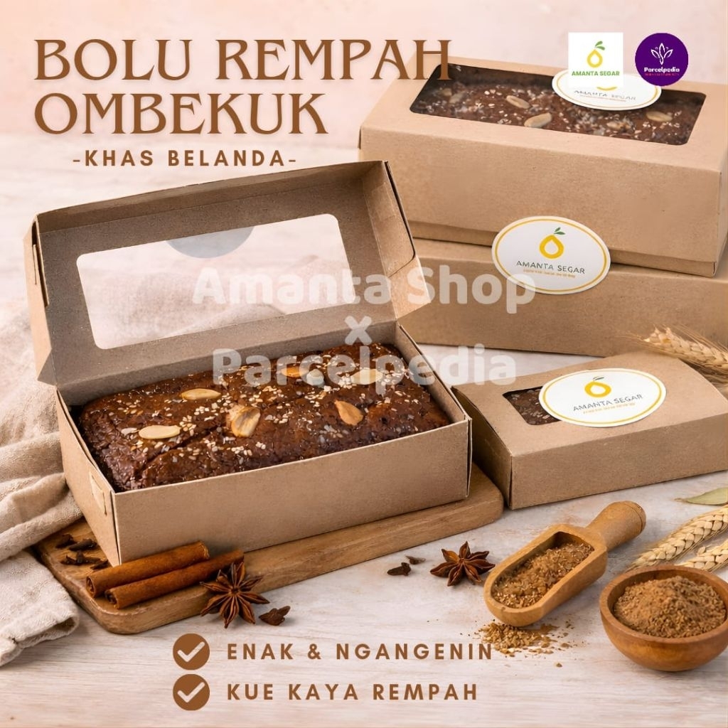 Amanta Segar | Bolu Rempah Mocaf Cake Rempah Jadul Ombikuk Ombekuk Ontbijtkoek Khas Belanda
