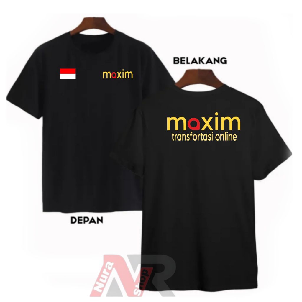 kaos hitam lengan pendek driver Maxim transfortasi online maxim terbaru