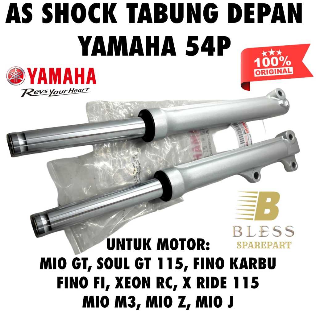 AS SHOCK DEPAN TABUNG KODE-54P ASLI 100% YAMAHA MOTOR MIO J,MIO GT,SOUL GT 115 DLL ,ORI BERKUALITAS