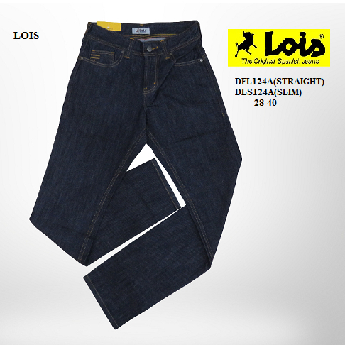 CELANA PANJANG JEANS PRIA  BLUE BLACK SLIM STRETCH  MEREK LOIS ART : DFL124A/DLS124A PRICE Rp.642.90