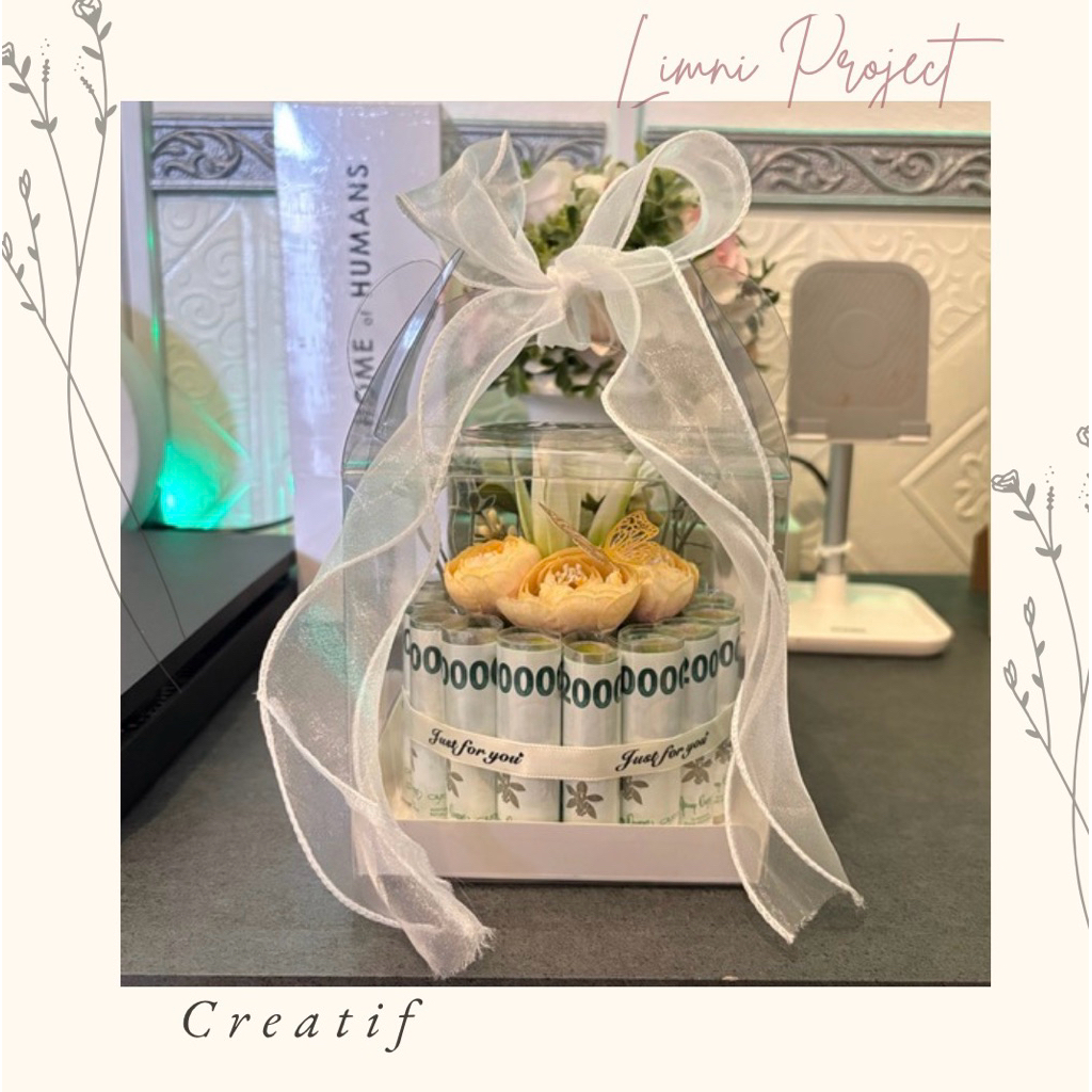 Kotak Bunga Berisi Uang Tunai | Buket Bunga Denpasar