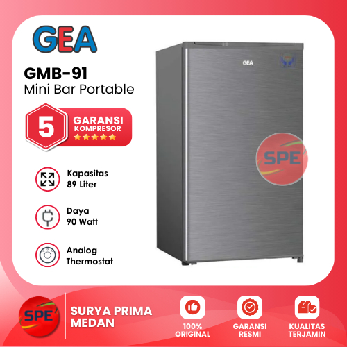 KULKAS MINI BAR PORTABLE GEA KAPASITAS 89 LITER GMB-91 / GMB91 GARANSI RESMI (MEDAN)