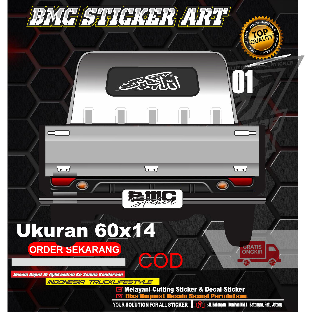 Stiker Custom Carry Pick Up Anti Pudar./stiker kaca mobil arab