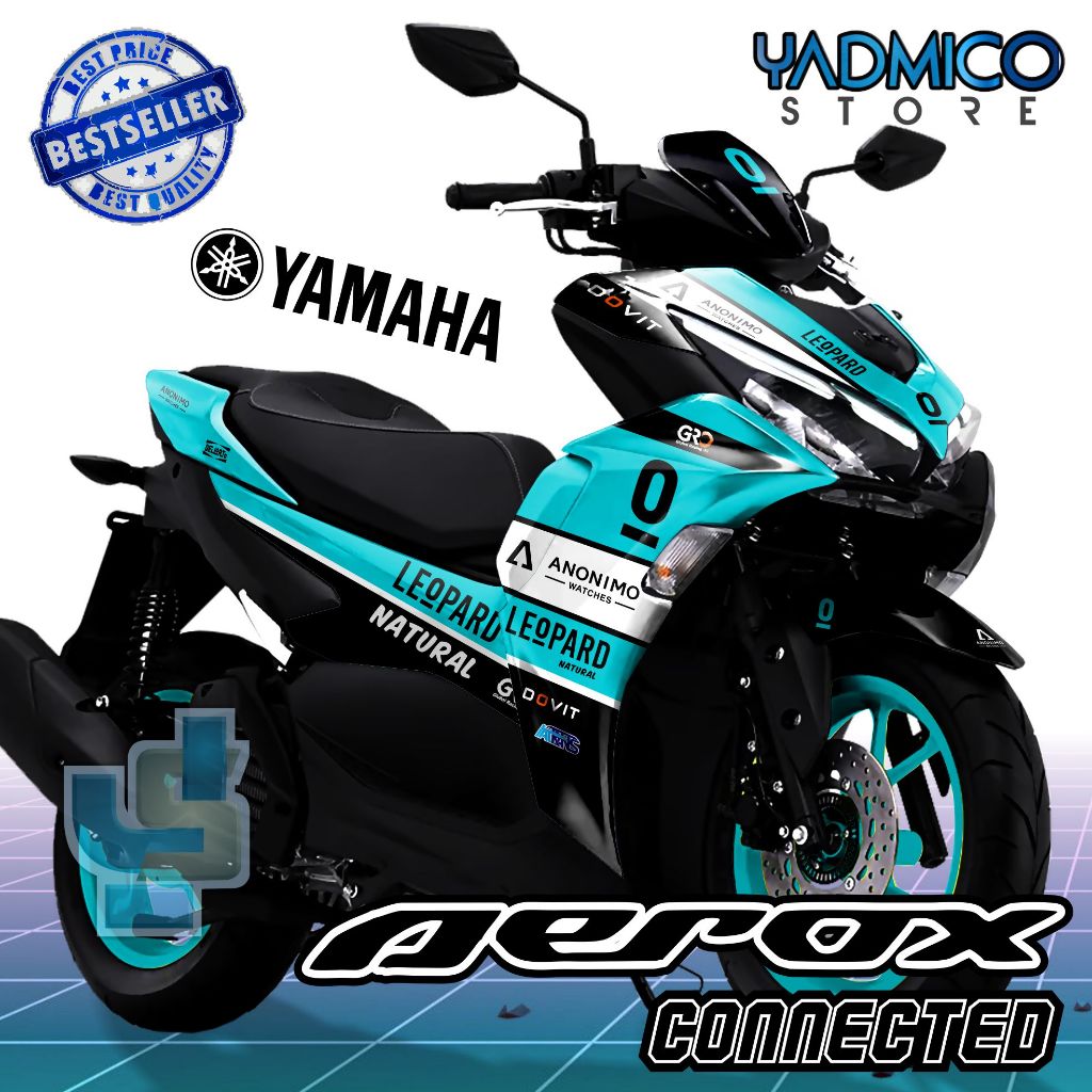 Decal Aerox 155 Connected Full Body - Stiker Motor Aerox 155 Connected Full Body - Striping Hologram