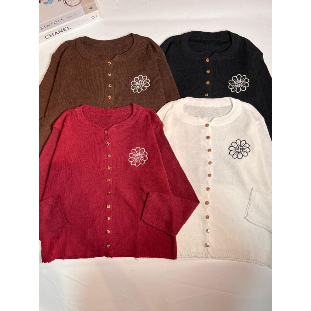 CARDI RAJUT BUNGA BORDIR PREMIUM