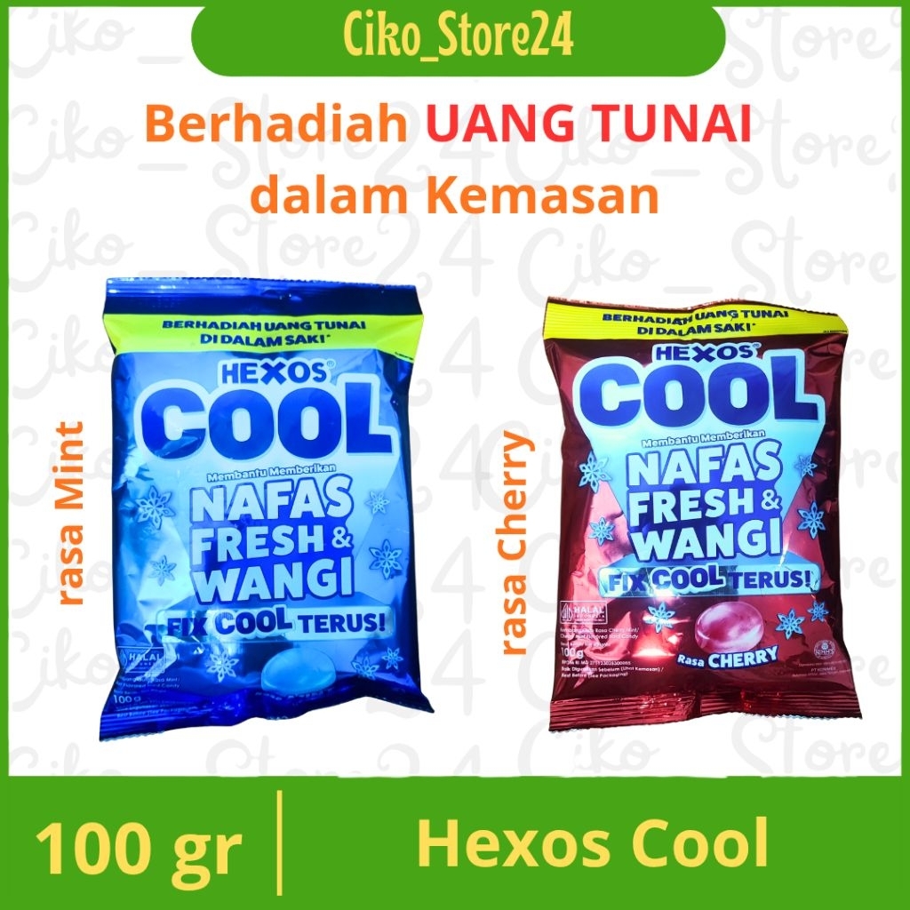 Permen Hexos Cool / Hexos Cool (hadiah uang tunai) / permen Hexos cool 100 gr