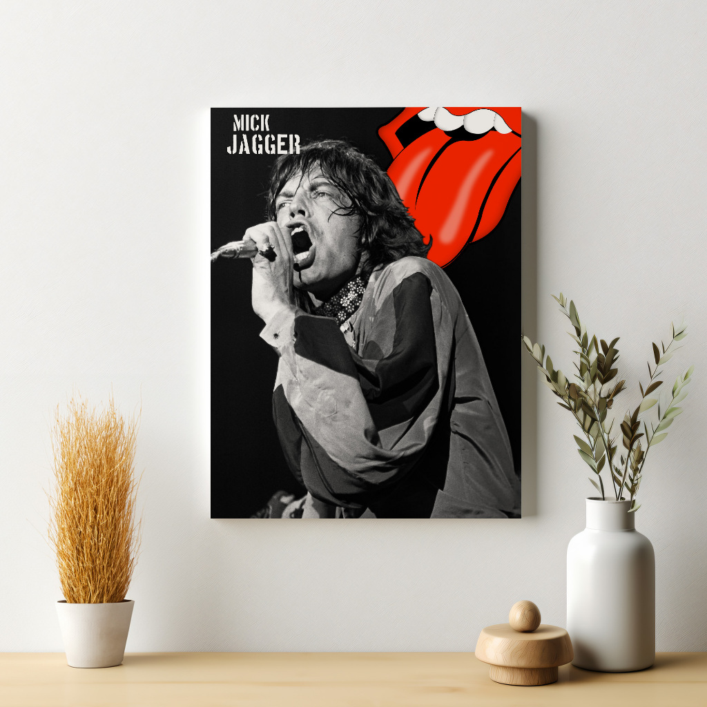 Poster Mick Jagger R Stones Dekorasi Musik Hiasan Dinding