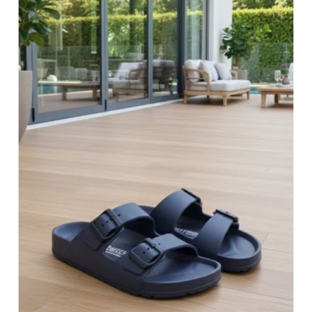 SANDAL NECKERMAN SLOP PRIA WANITA DUA BAN SANDAL TERBARU SANDAL KARET MERAH ANTI SLIP ANTI LICIN