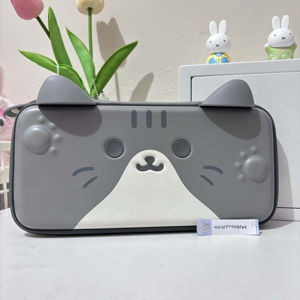 preloved geekshare nintendo switch v1 v2 oled grey cat bag