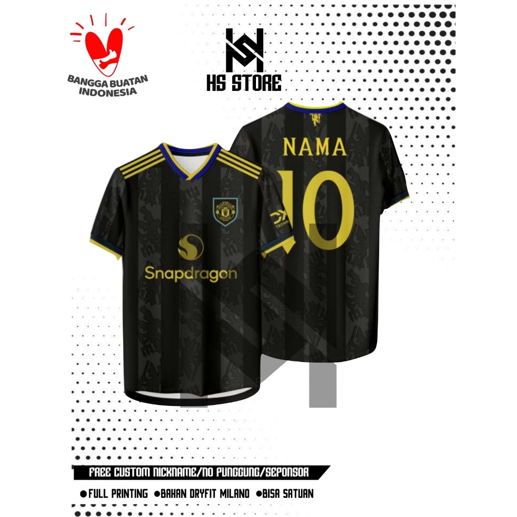 JERSY MANC3ST3R UN1TED TREBARU FULL PRINTING FREE CUSTOM NAMA DAN NOPUNG