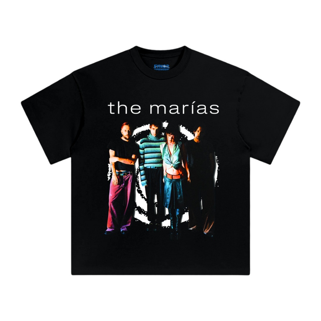 EYNOR Kaos THE MARIAS Uniseks Cotton Combed 24s Hitam Bootleg Band