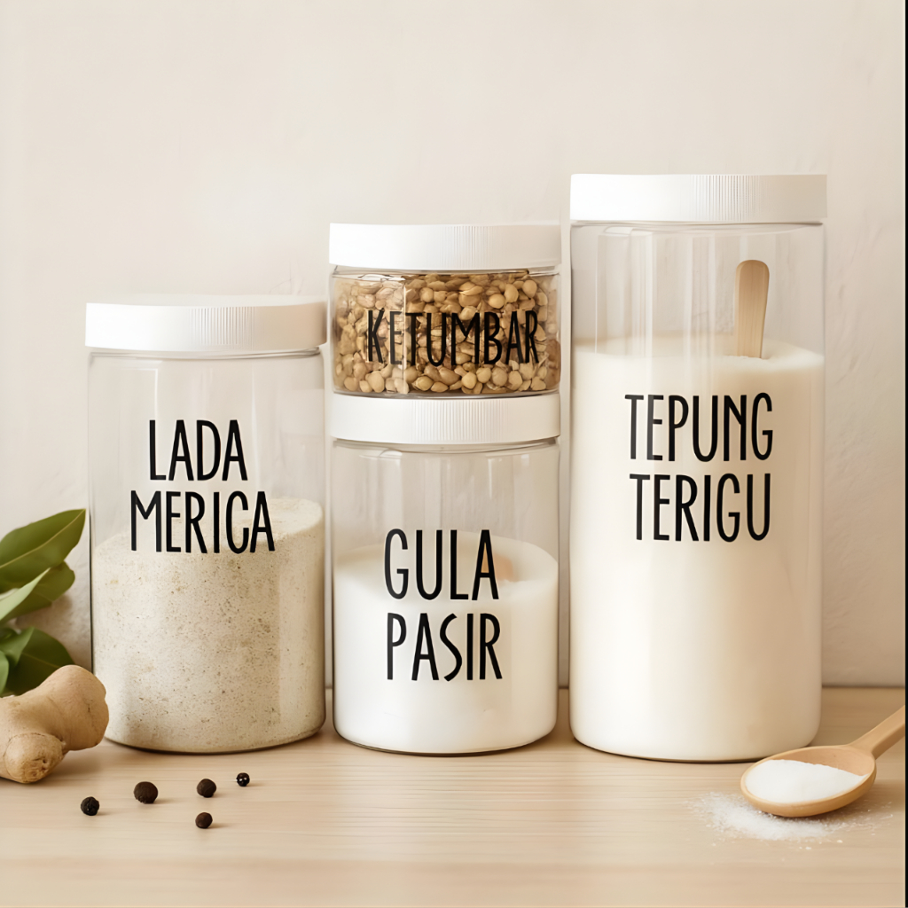 Stiker Bumbu Dapur Stiker Label Transparan Bumbu Dapur Waterproof