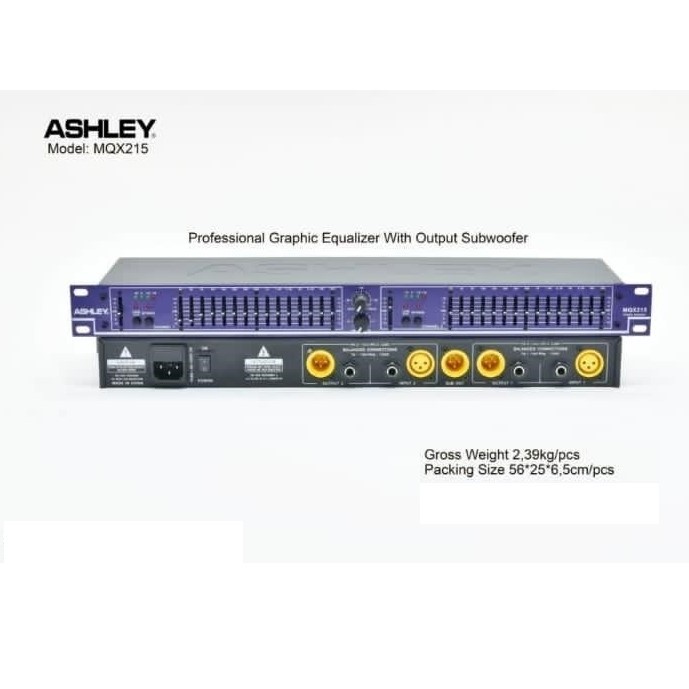 EQUALIZER ASHLEY MQX 215 + SUBWOOFER ( 2 X 15 CHANNEL ) ORIGINAL