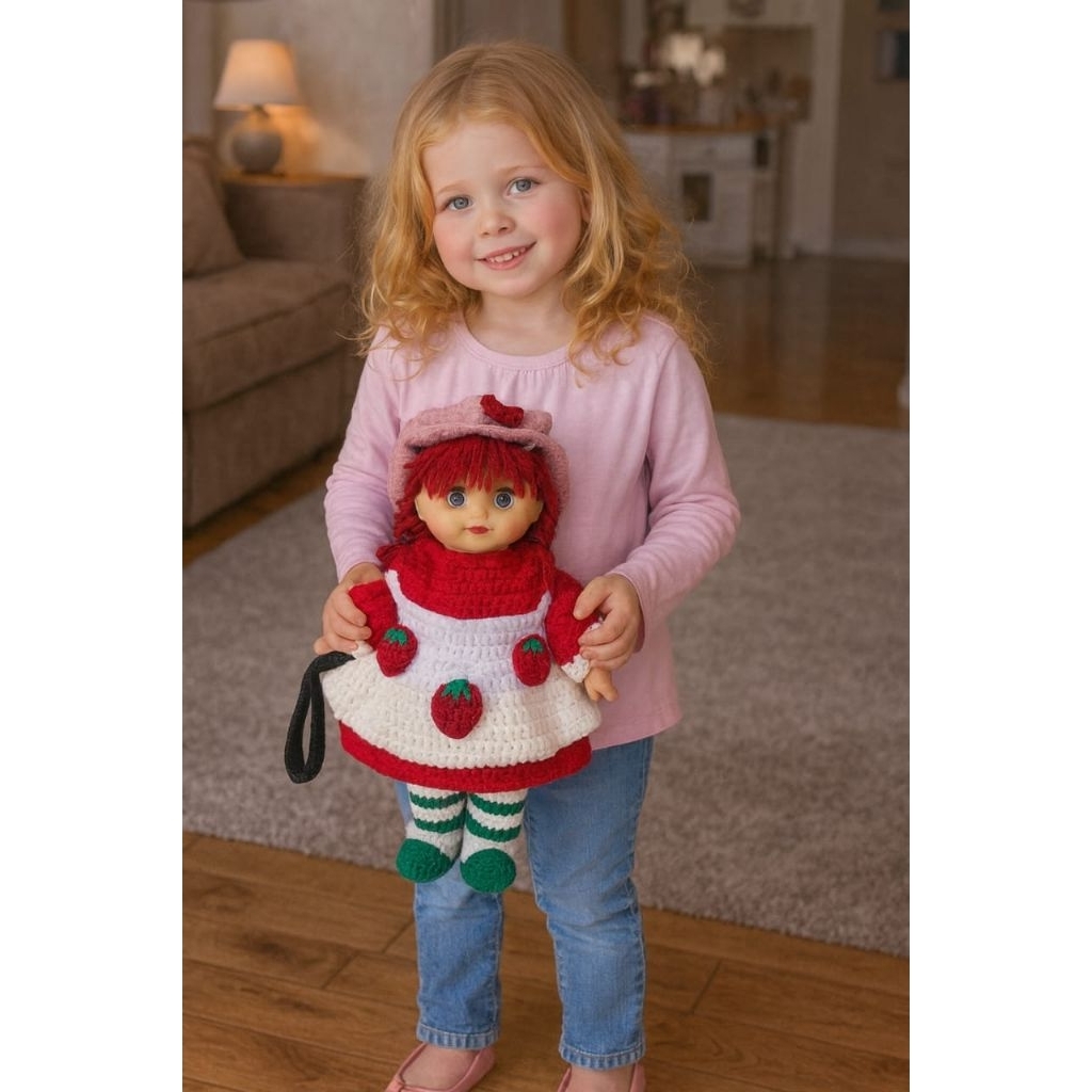 boneka little girl kostum strawberry shortcake