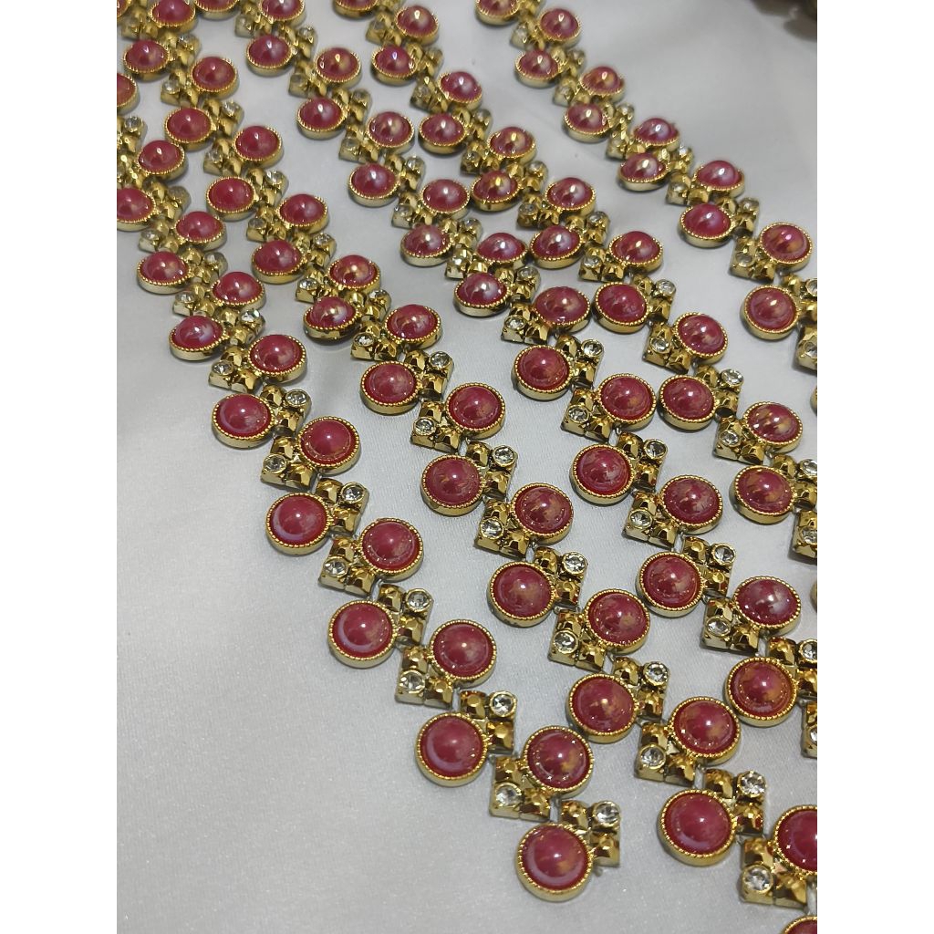 Aplikasi MUTBEL Payet Mutira Rangkai/Aksesoris Payet Rangkai Meteran  (9 meter)